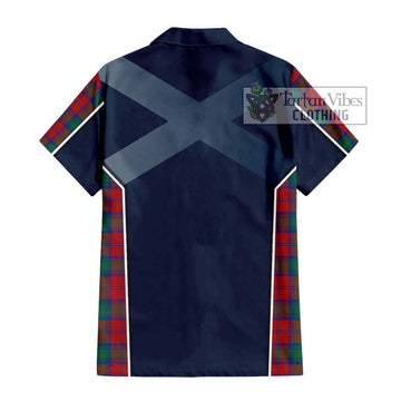 Fotheringham (Fotheringhame) Tartan Short Sleeve Button Shirt with Family Crest and Lion Rampant Vibes Sport Style