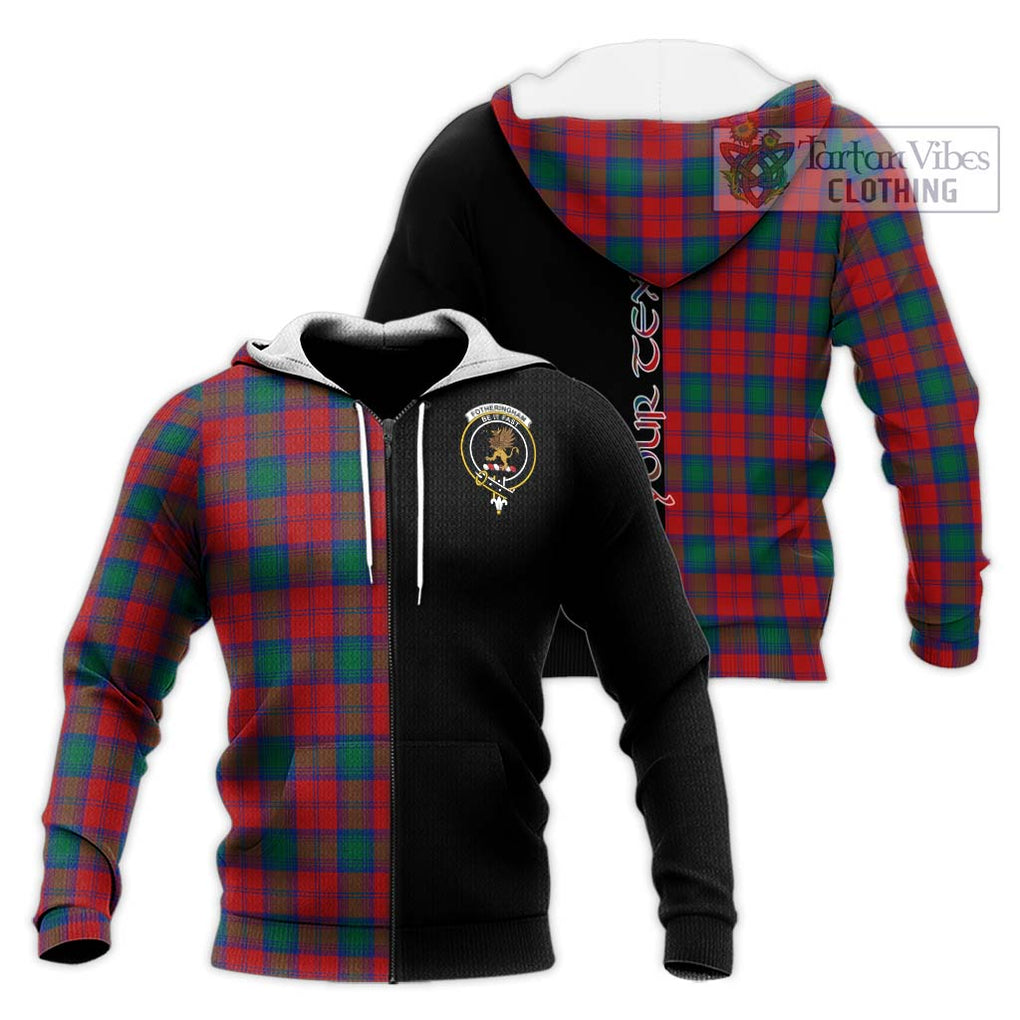 Fotheringham (Fotheringhame) Tartan Knitted Hoodie with Family Crest and Half Of Me Style Unisex Knitted Zip Hoodie - Tartanvibesclothing Shop