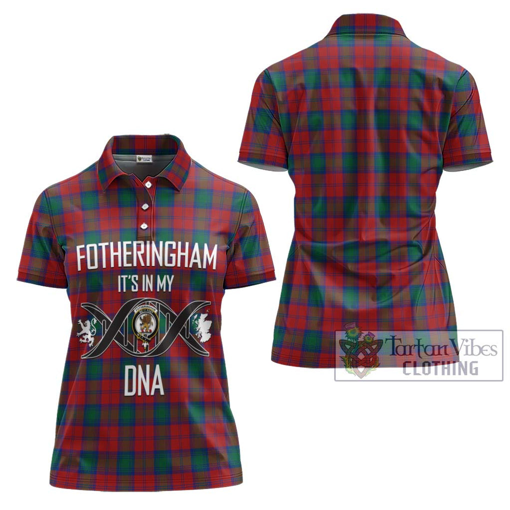 Fotheringham (Fotheringhame) Tartan Women's Polo Shirt with Family Crest DNA In Me Style - Tartanvibesclothing Shop