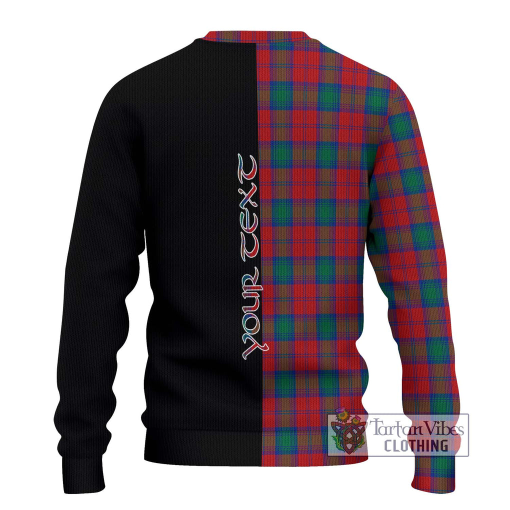 Fotheringham (Fotheringhame) Tartan Knitted Sweater with Family Crest and Half Of Me Style - Tartanvibesclothing Shop