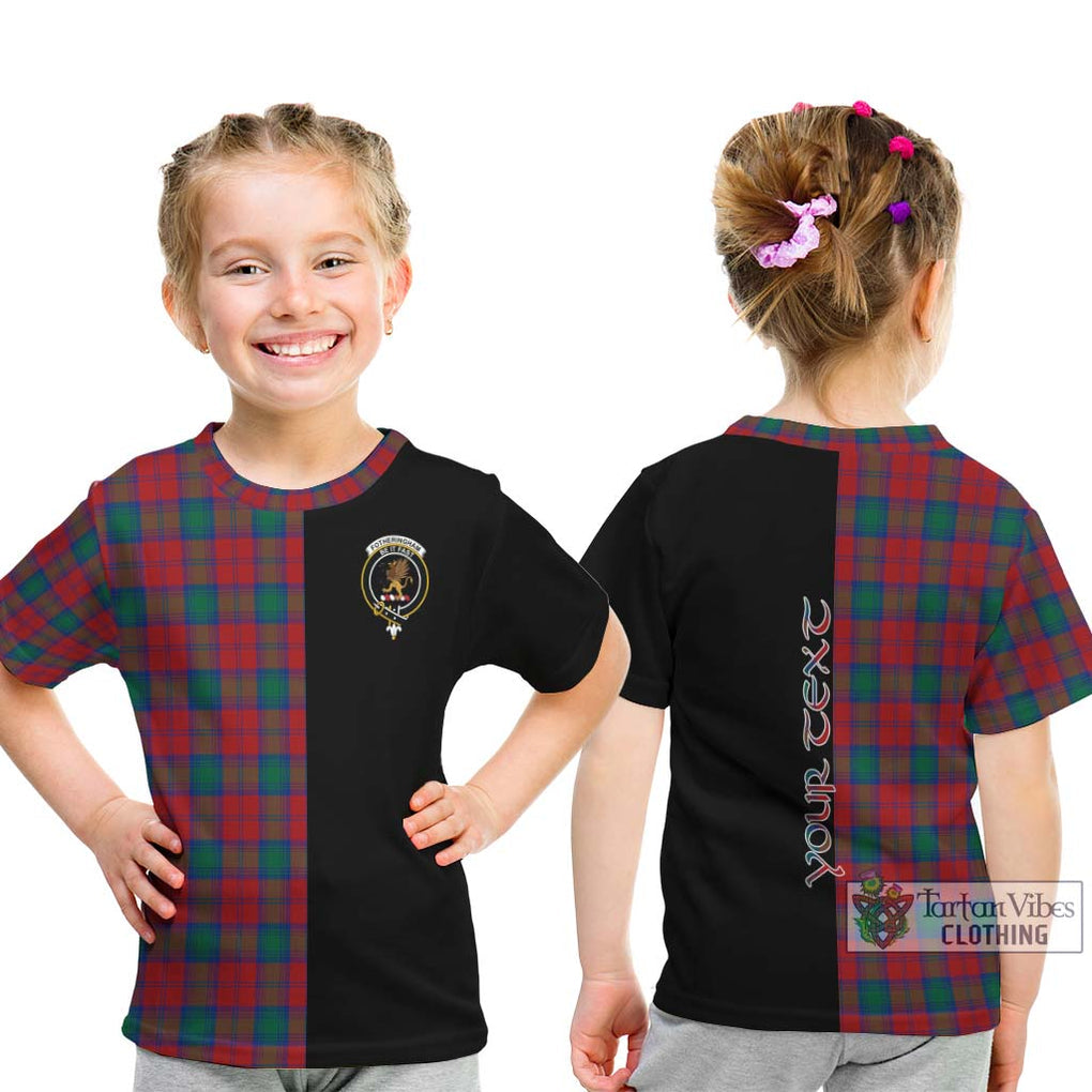 Fotheringham (Fotheringhame) Tartan Kid T-Shirt with Family Crest and Half Of Me Style - Tartanvibesclothing Shop