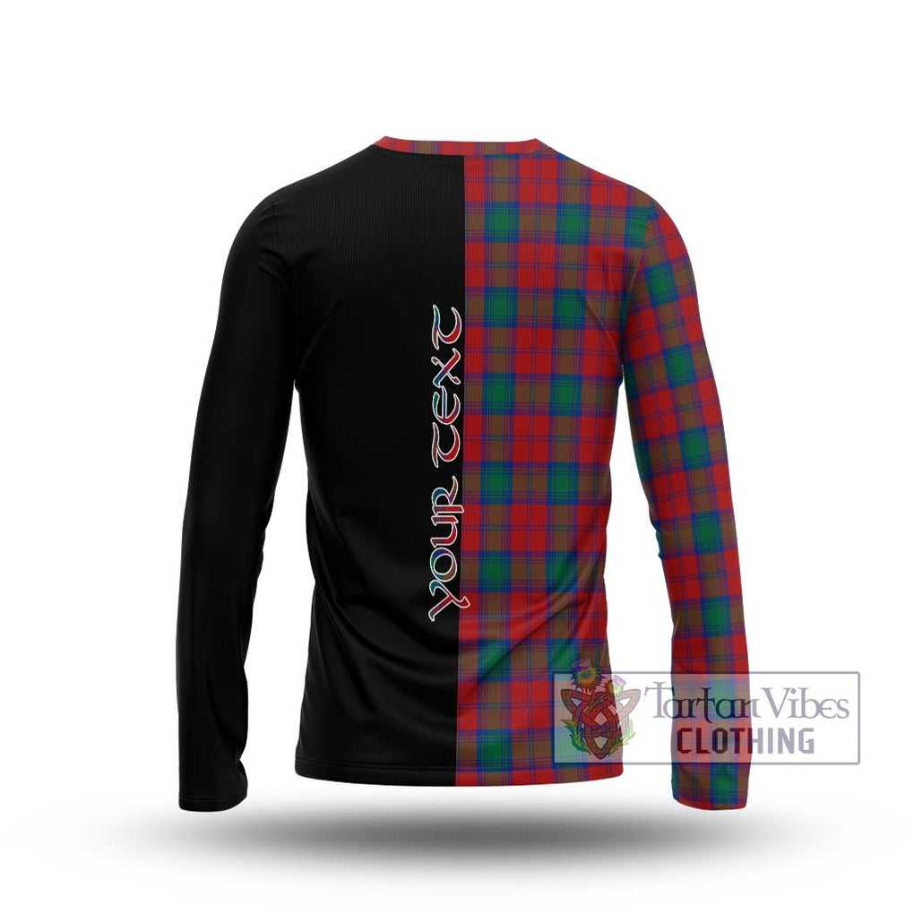 Fotheringham (Fotheringhame) Tartan Long Sleeve T-Shirt with Family Crest and Half Of Me Style - Tartanvibesclothing Shop