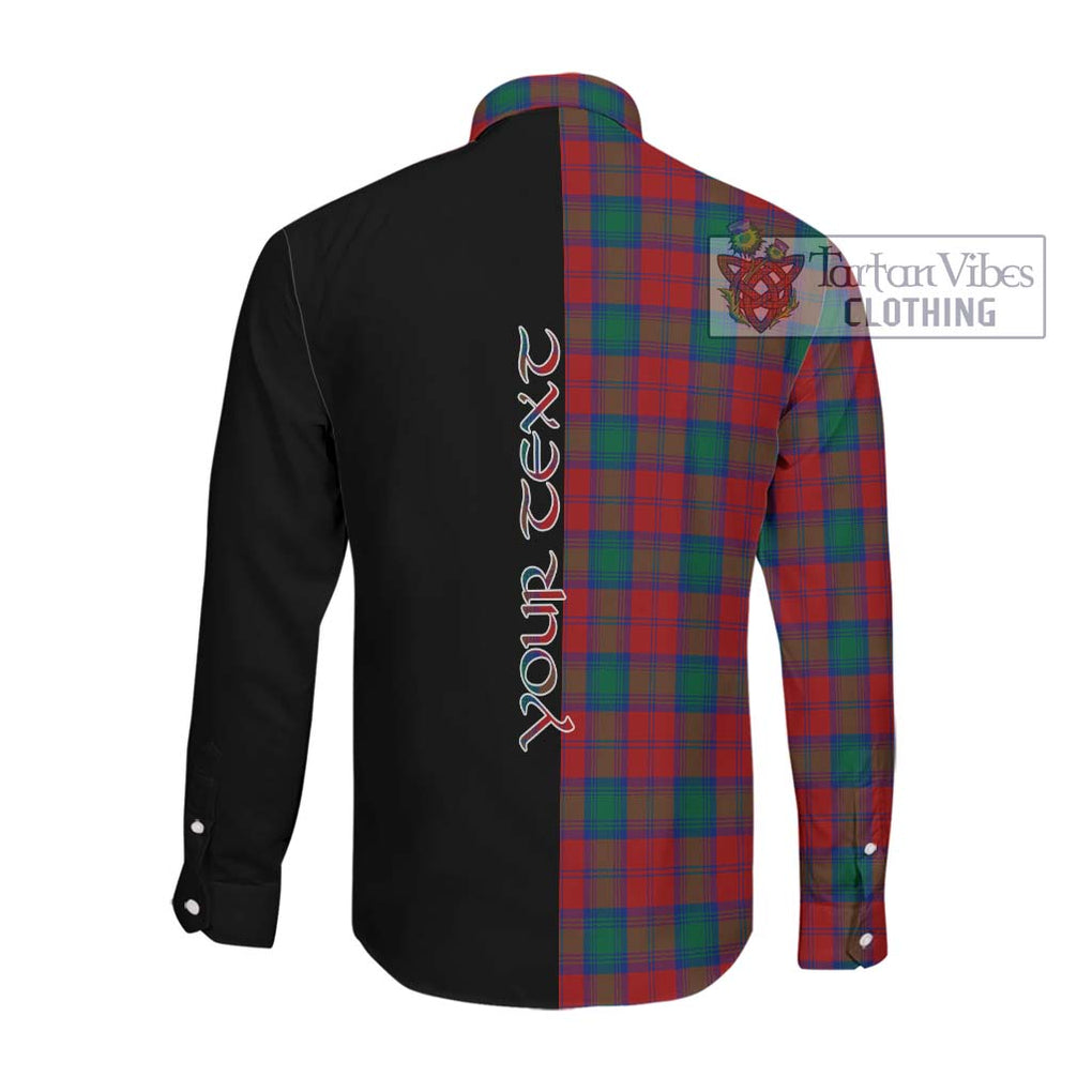 Fotheringham (Fotheringhame) Tartan Long Sleeve Button Shirt with Family Crest and Half Of Me Style Men's Shirt - Tartanvibesclothing Shop