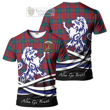 Fotheringham (Fotheringhame) Tartan Cotton T-shirt with Alba Gu Brath Regal Lion Emblem