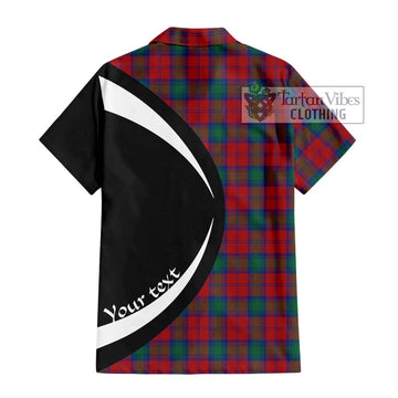 Fotheringham (Fotheringhame) Tartan Short Sleeve Button Up with Family Crest Circle Style