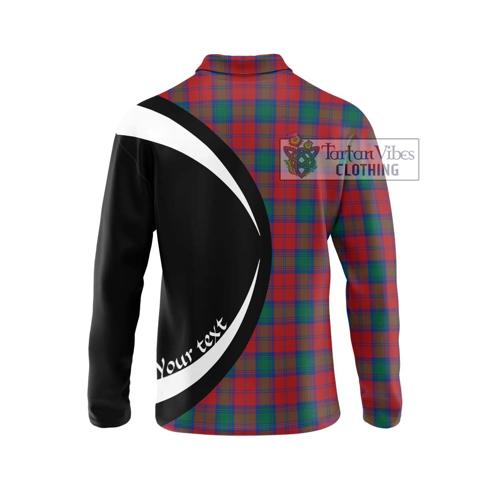 Fotheringham (Fotheringhame) Tartan Long Sleeve Polo Shirt with Family Crest Circle Style - Tartan Vibes Clothing