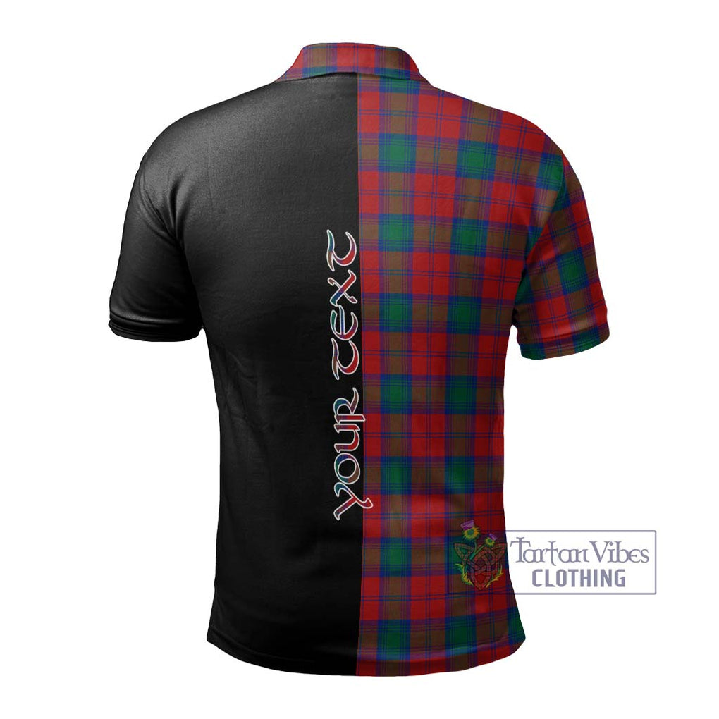 Fotheringham (Fotheringhame) Tartan Polo Shirt with Family Crest and Half Of Me Style - Tartanvibesclothing Shop