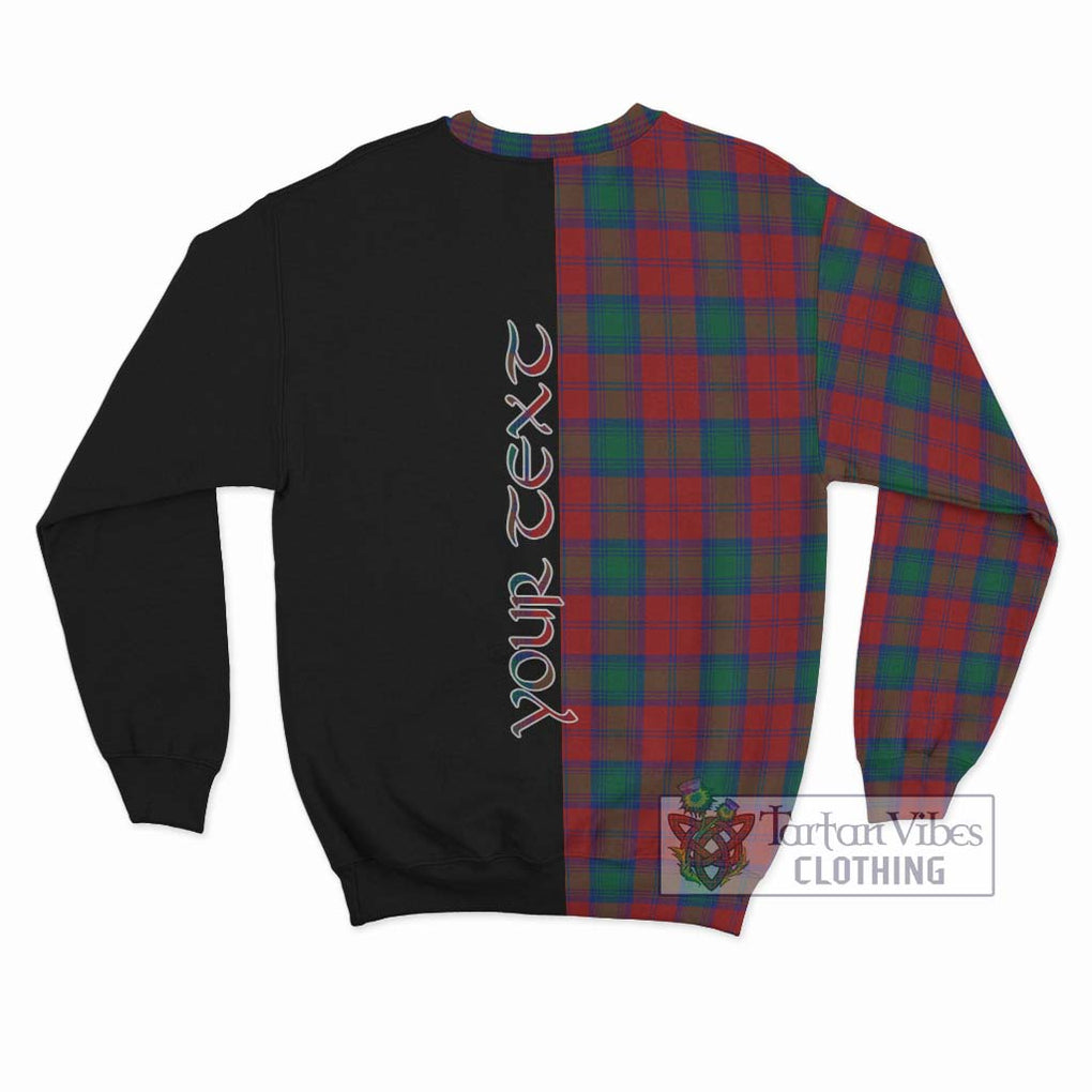 Fotheringham (Fotheringhame) Tartan Sweatshirt with Family Crest and Half Of Me Style - Tartanvibesclothing Shop