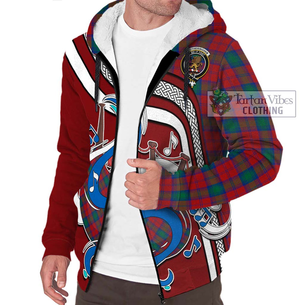 Fotheringham (Fotheringhame) Tartan Sherpa Hoodie with Epic Bagpipe Style Unisex - Tartanvibesclothing Shop