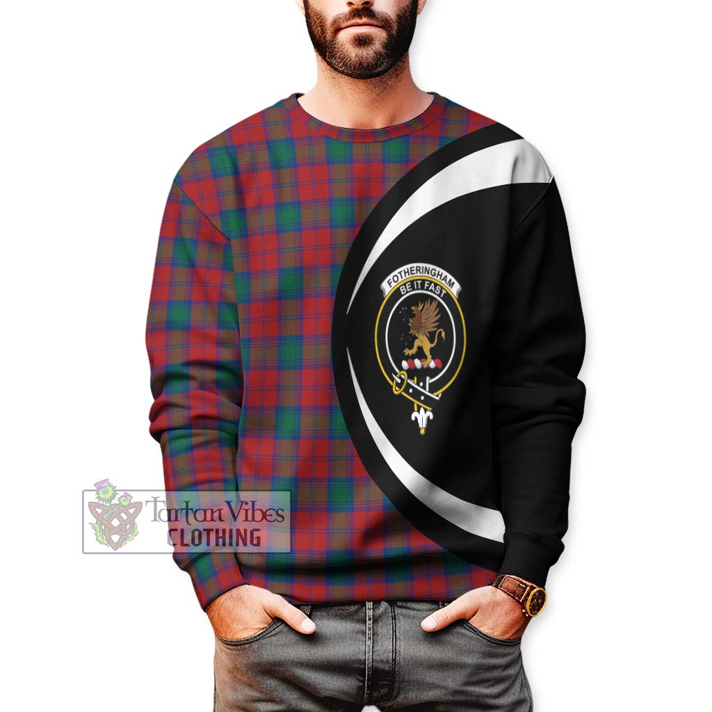 Fotheringham (Fotheringhame) Tartan Sweatshirt with Family Crest Circle Style - Tartan Vibes Clothing