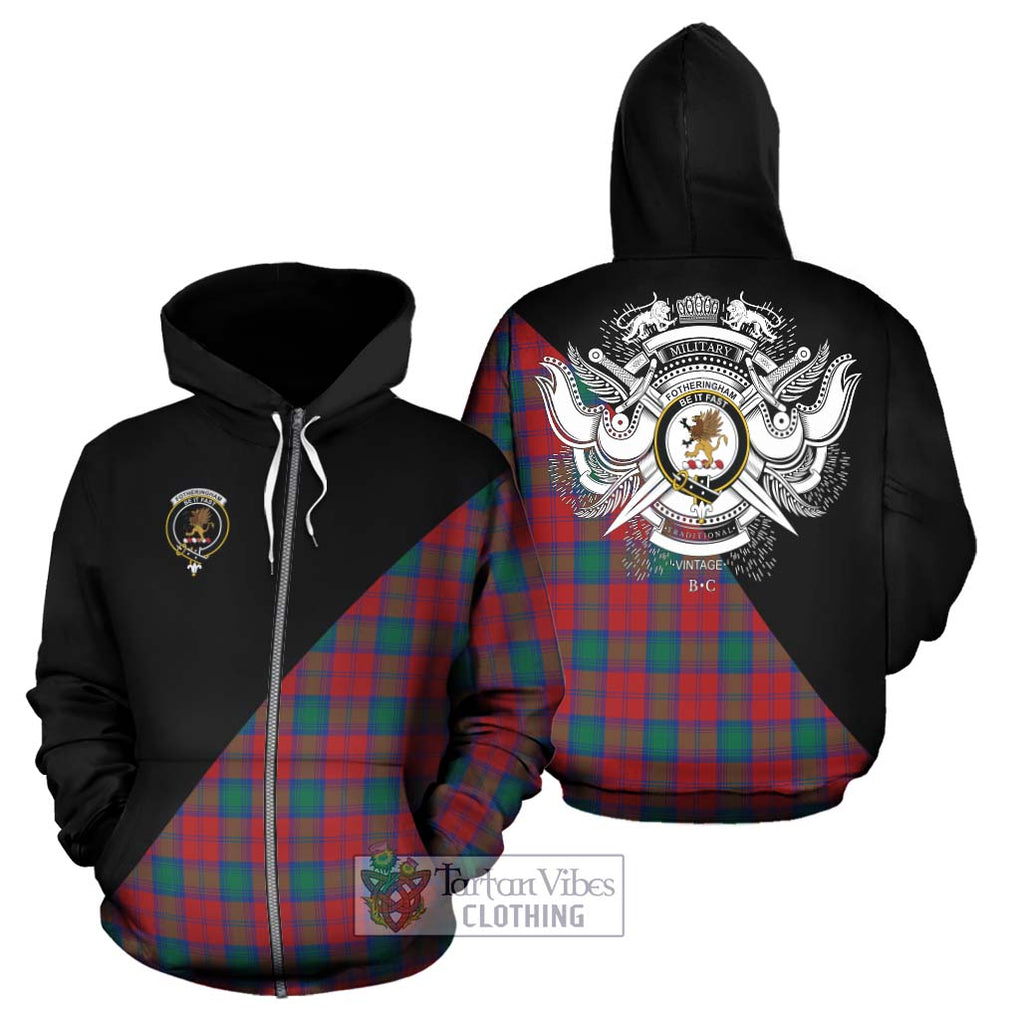 Fotheringham (Fotheringhame) Tartan Hoodie with Family Crest and Military Logo Style - Tartanvibesclothing Shop