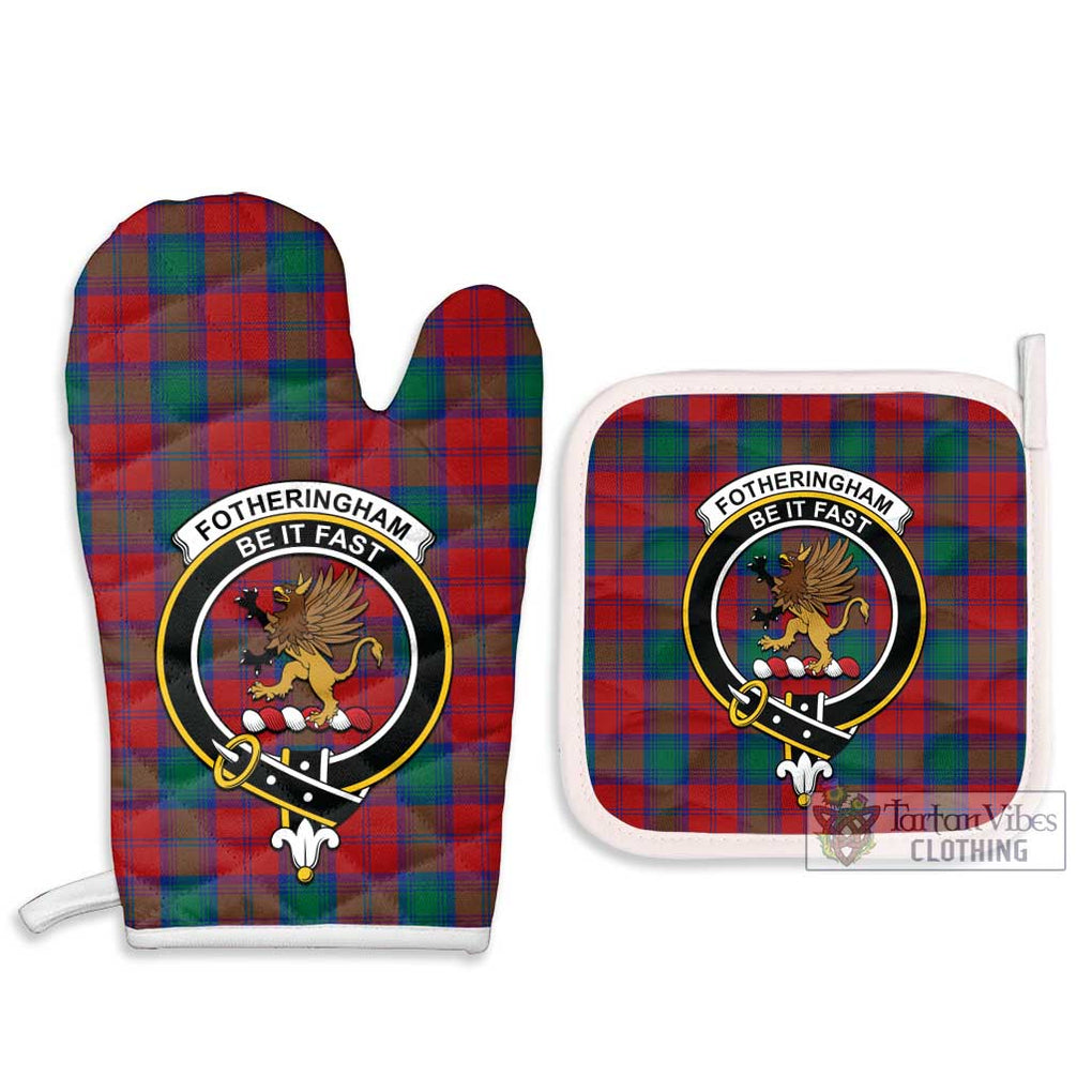 Fotheringham (Fotheringhame) Tartan Combo Oven Mitt & Pot-Holder with Family Crest - Tartan Vibes Clothing