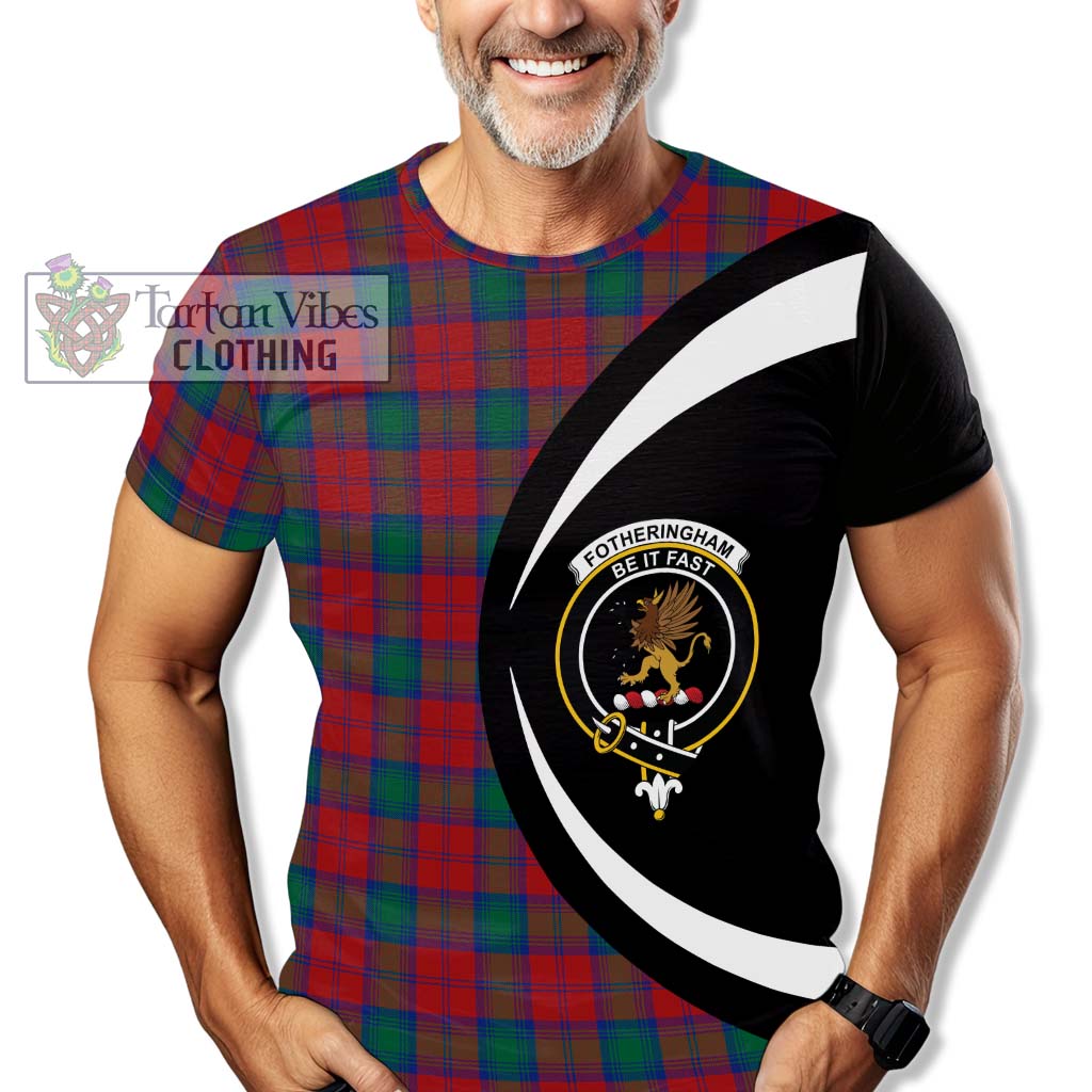 Tartan Vibes Clothing Fotheringham Tartan T-Shirt with Family Crest Circle Style