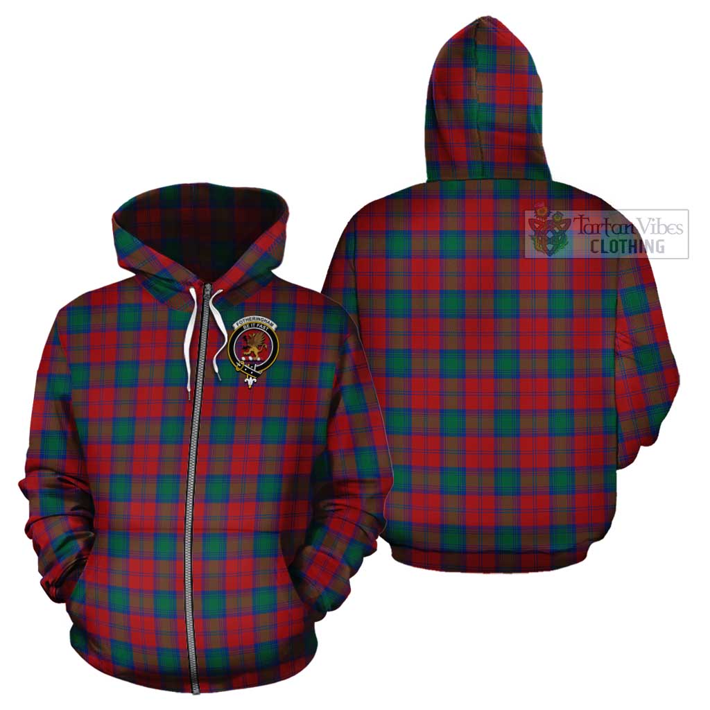 Tartan Vibes Clothing Fotheringham Tartan Cotton Hoodie with Family Crest