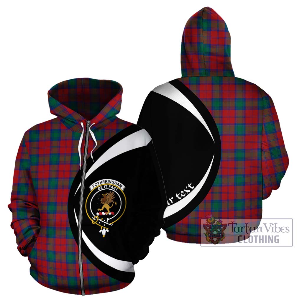 Tartan Vibes Clothing Fotheringham Tartan Hoodie with Family Crest Circle Style