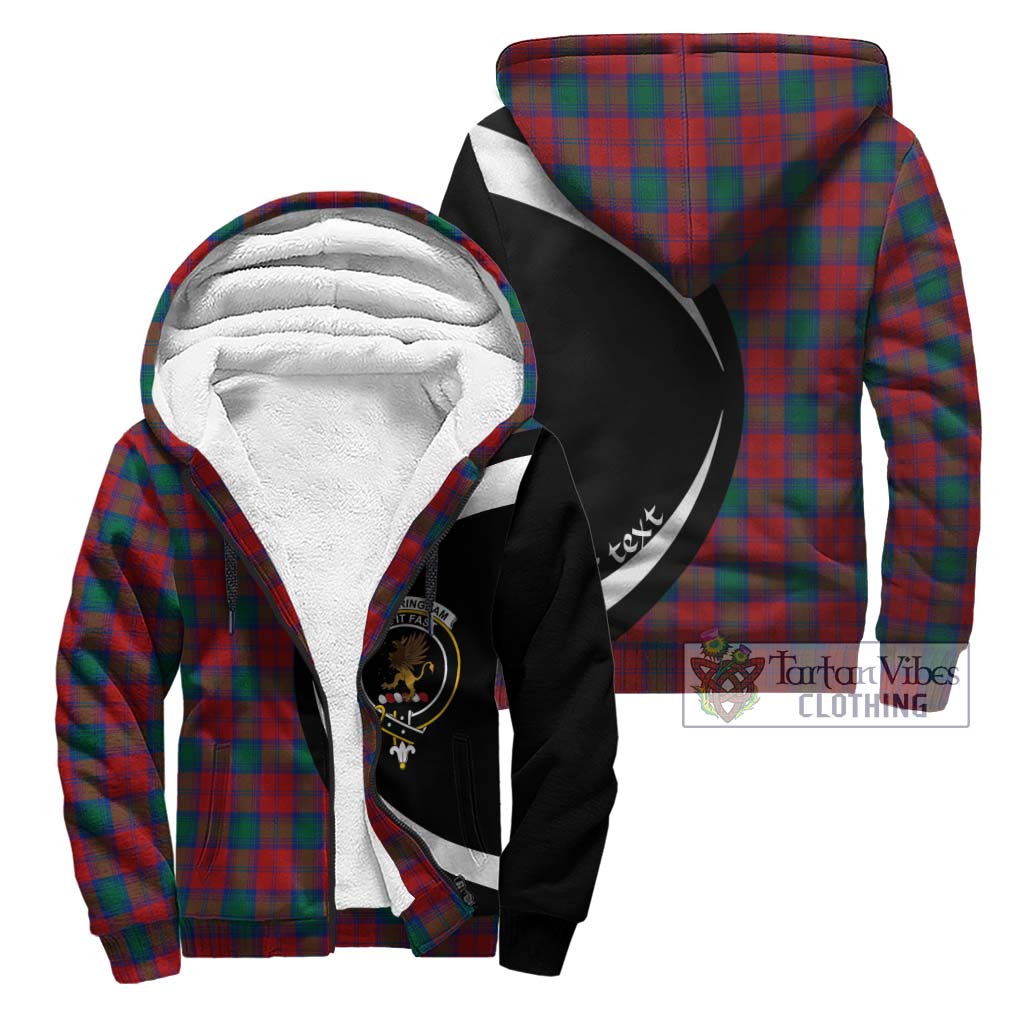 Fotheringham (Fotheringhame) Tartan Sherpa Hoodie with Family Crest Circle Style Unisex - Tartan Vibes Clothing