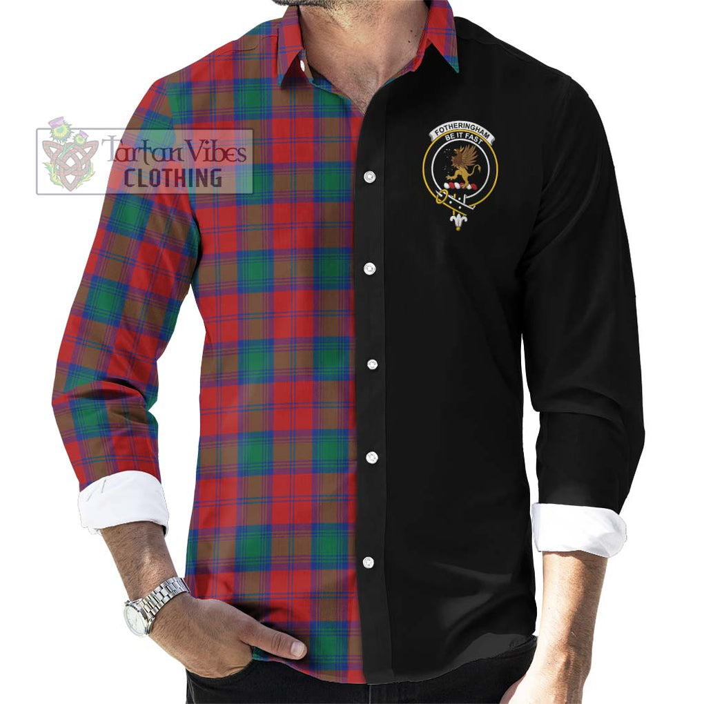 Fotheringham (Fotheringhame) Tartan Long Sleeve Button Shirt with Family Crest and Half Of Me Style - Tartanvibesclothing Shop