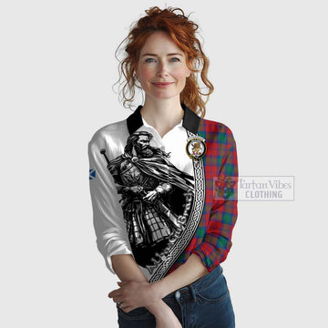 Fotheringham (Fotheringhame) Tartan Clan Crest Women's Casual Shirt with Highlander Warrior Celtic Style