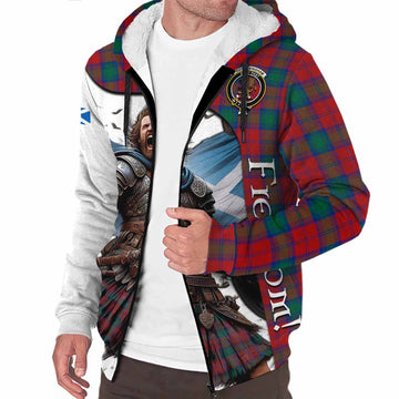 Fotheringham (Fotheringhame) Crest Tartan Sherpa Hoodie Inspired by the Freedom of Scottish Warrior