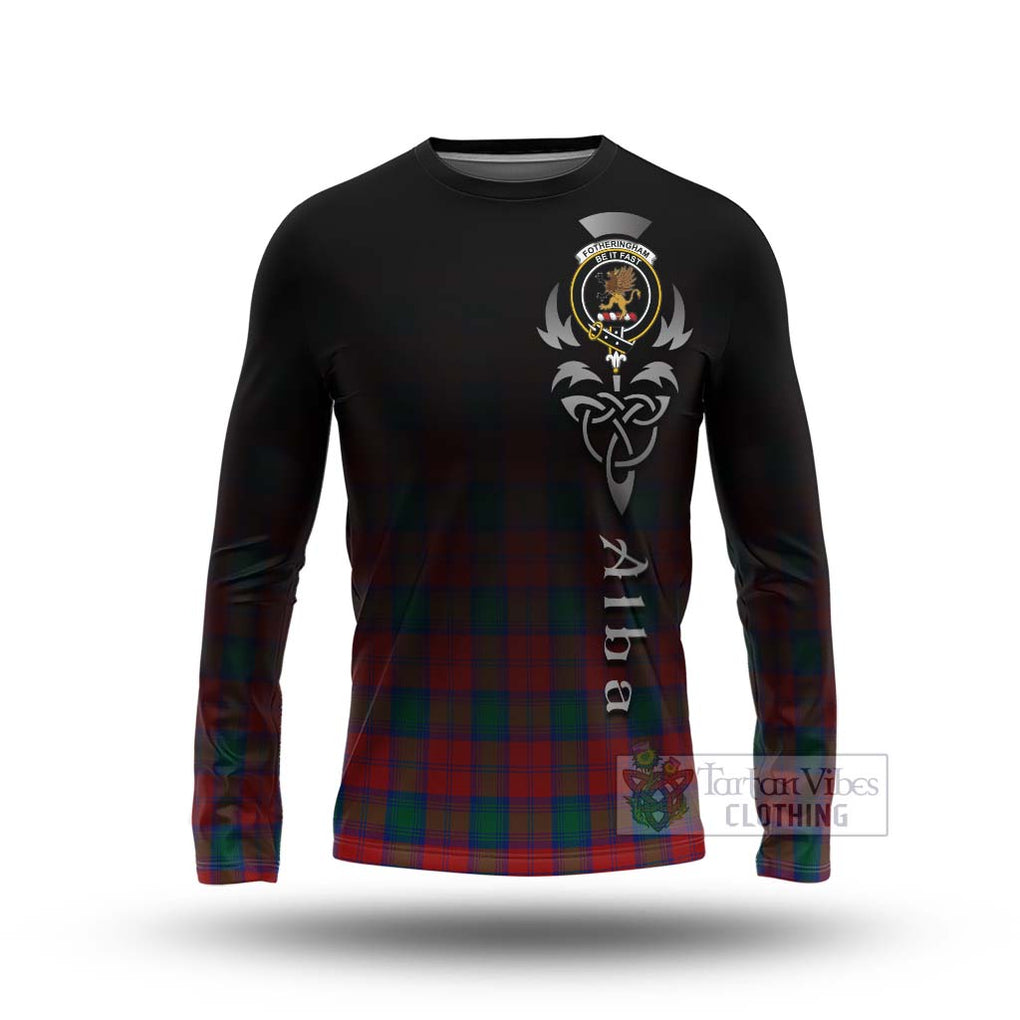 Tartan Vibes Clothing Fotheringham (Fotheringhame) Tartan Long Sleeve T-Shirt Featuring Alba Gu Brath Family Crest Celtic Inspired