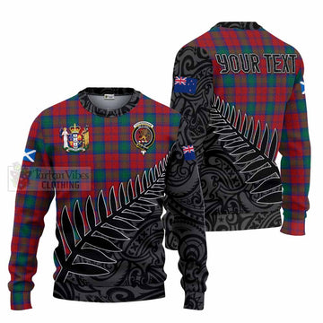 Fotheringham (Fotheringhame) Crest Tartan Knitted Sweater with New Zealand Silver Fern Half Style