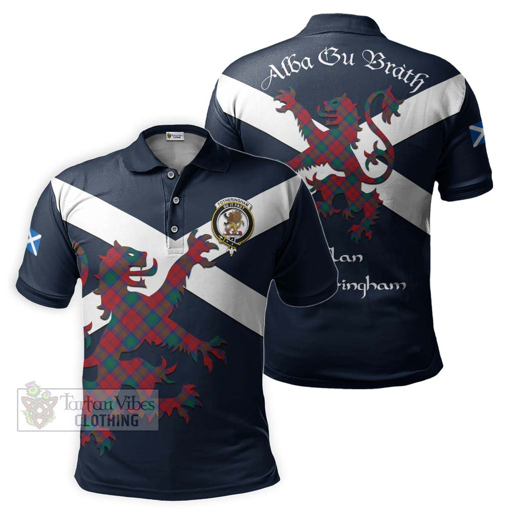 Tartan Vibes Clothing Fotheringham (Fotheringhame) Tartan Lion Rampant Polo Shirt – Proudly Display Your Heritage with Alba Gu Brath and Clan Name