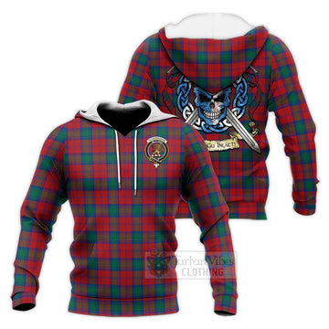 Fotheringham (Fotheringhame) Tartan Knitted Hoodie with Family Crest Celtic Skull Style