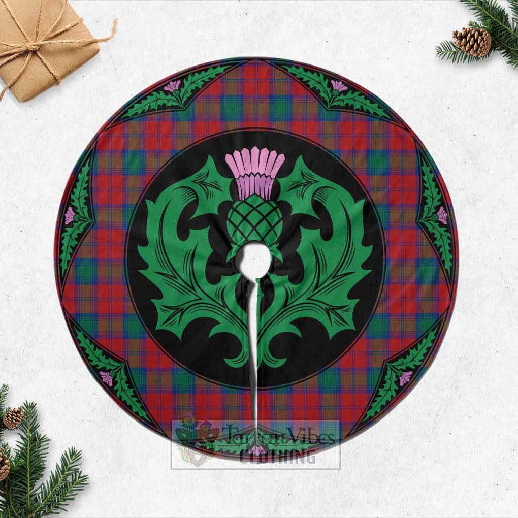 Tartan Vibes Clothing Fotheringham (Fotheringhame) Tartan Christmas Tree Skirt Scottish Thistle Style