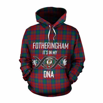 Fotheringham (Fotheringhame) Tartan Cotton Hoodie with Family Crest DNA In Me Style