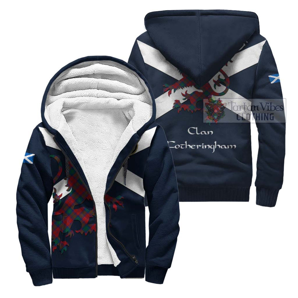 Tartan Vibes Clothing Fotheringham (Fotheringhame) Tartan Lion Rampant Sherpa Hoodie – Proudly Display Your Heritage with Alba Gu Brath and Clan Name