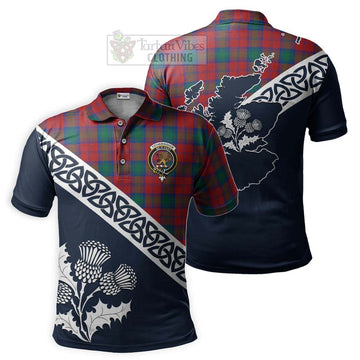 Fotheringham (Fotheringhame) Tartan Polo Shirt Featuring Thistle and Scotland Map