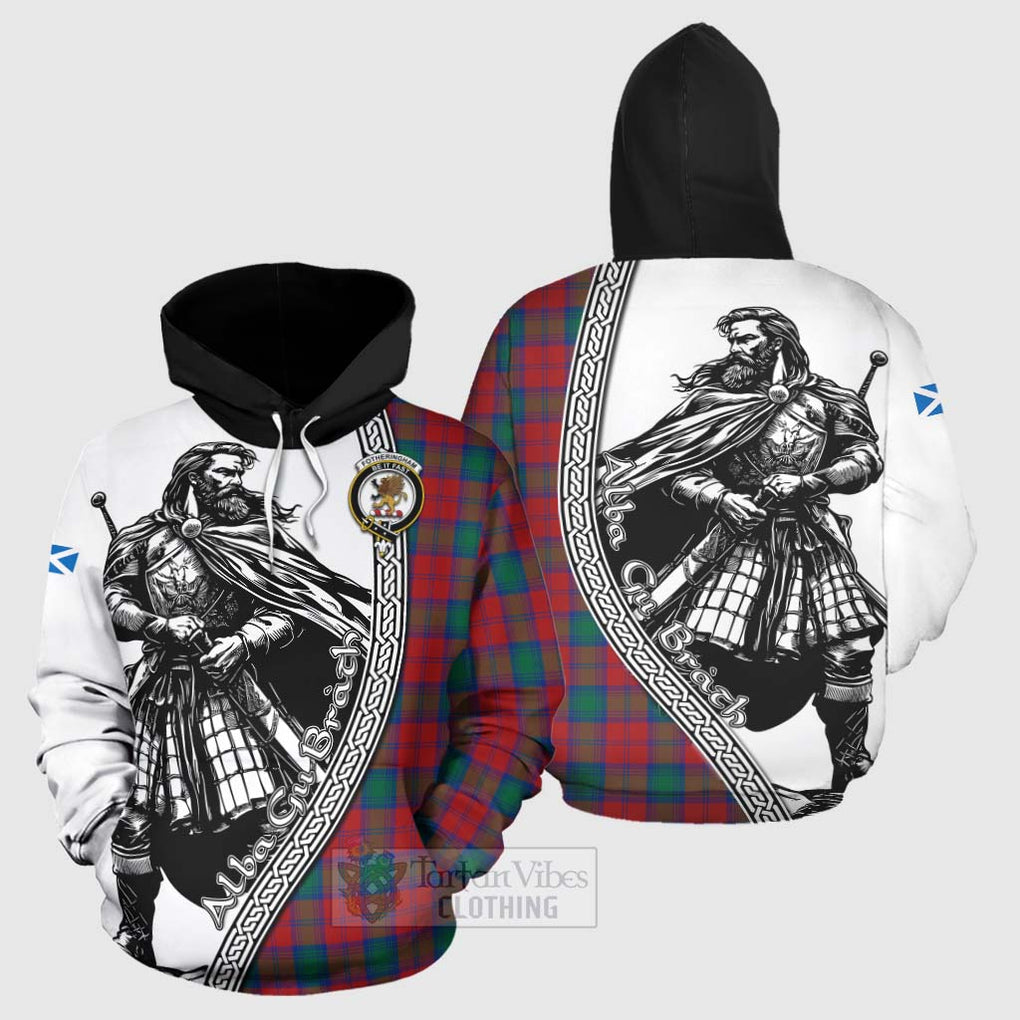 Tartan Vibes Clothing Fotheringham (Fotheringhame) Tartan Clan Crest Hoodie with Highlander Warrior Celtic Style