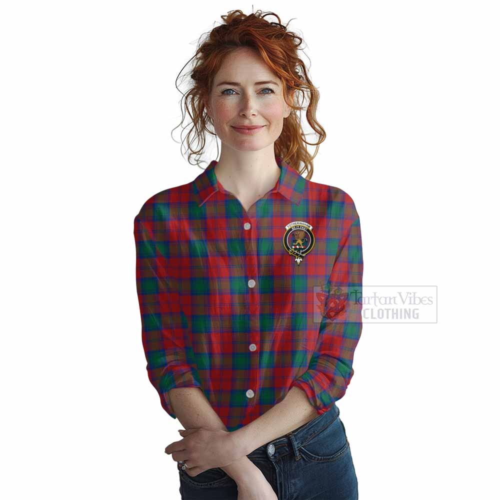 Tartan Vibes Clothing Fotheringham (Fotheringhame) Tartan Women's Casual Shirt with Family Crest DNA In Me Style