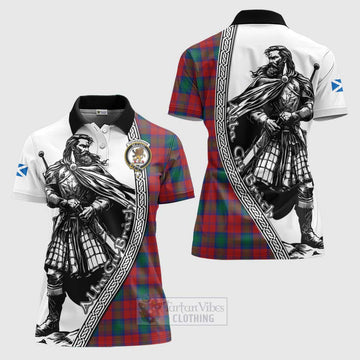 Fotheringham (Fotheringhame) Tartan Clan Crest Women's Polo Shirt with Highlander Warrior Celtic Style