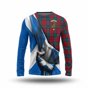 Fotheringham (Fotheringhame) Tartan Long Sleeve T-Shirt with Family Crest Scotland Patriotic Style