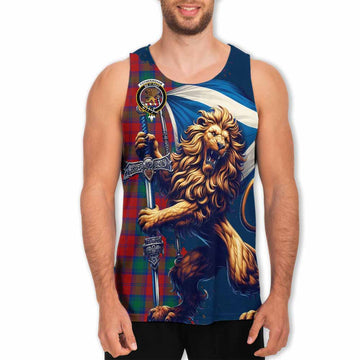 Fotheringham (Fotheringhame) Tartan Family Crest Men's Tank Top with Scottish Majestic Lion