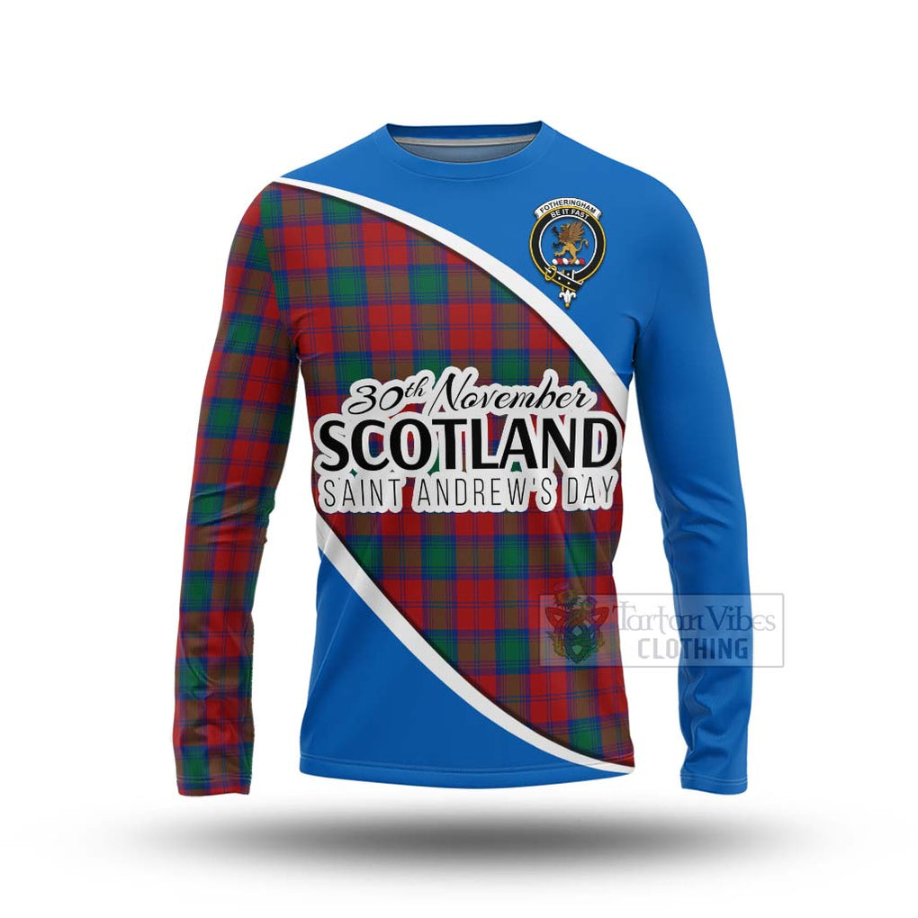 Tartan Vibes Clothing Fotheringham (Fotheringhame) Family Crest Tartan Long Sleeve T-Shirt Celebrate Saint Andrew's Day in Style