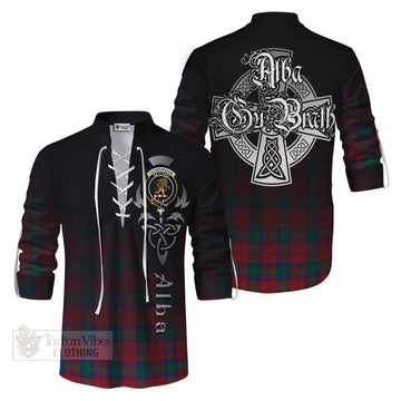 Fotheringham (Fotheringhame) Tartan Ghillie Kilt Shirt Featuring Alba Gu Brath Family Crest Celtic Inspired