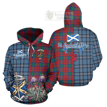 Fotheringham (Fotheringhame) Tartan Hoodie Happy St. Andrew's Day Half Tartan Style