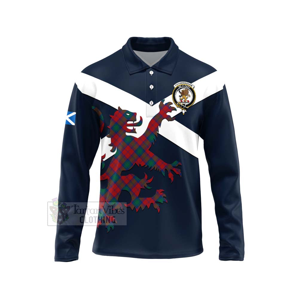 Tartan Vibes Clothing Fotheringham (Fotheringhame) Tartan Lion Rampant Long Sleeve Polo Shirt – Proudly Display Your Heritage with Alba Gu Brath and Clan Name