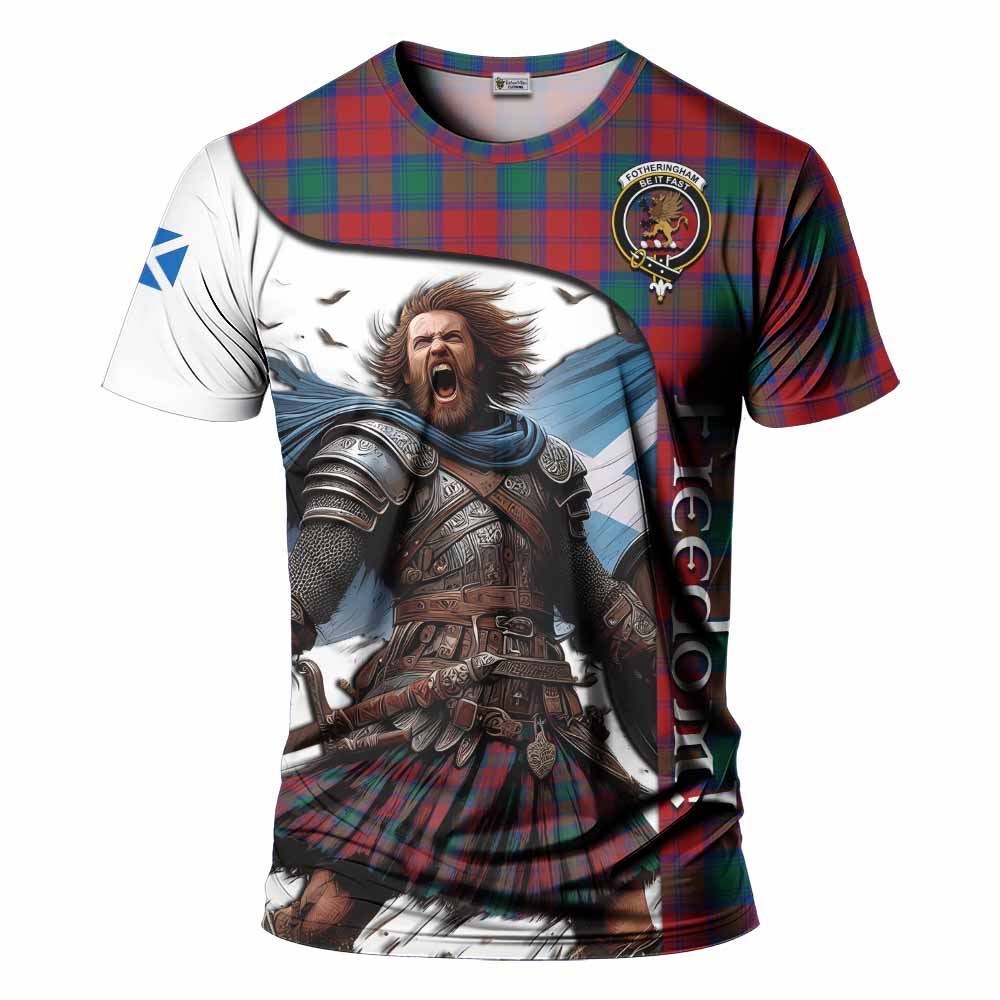 Fotheringham (Fotheringhame) Crest Tartan T-Shirt Inspired by the Freedom of Scottish Warrior