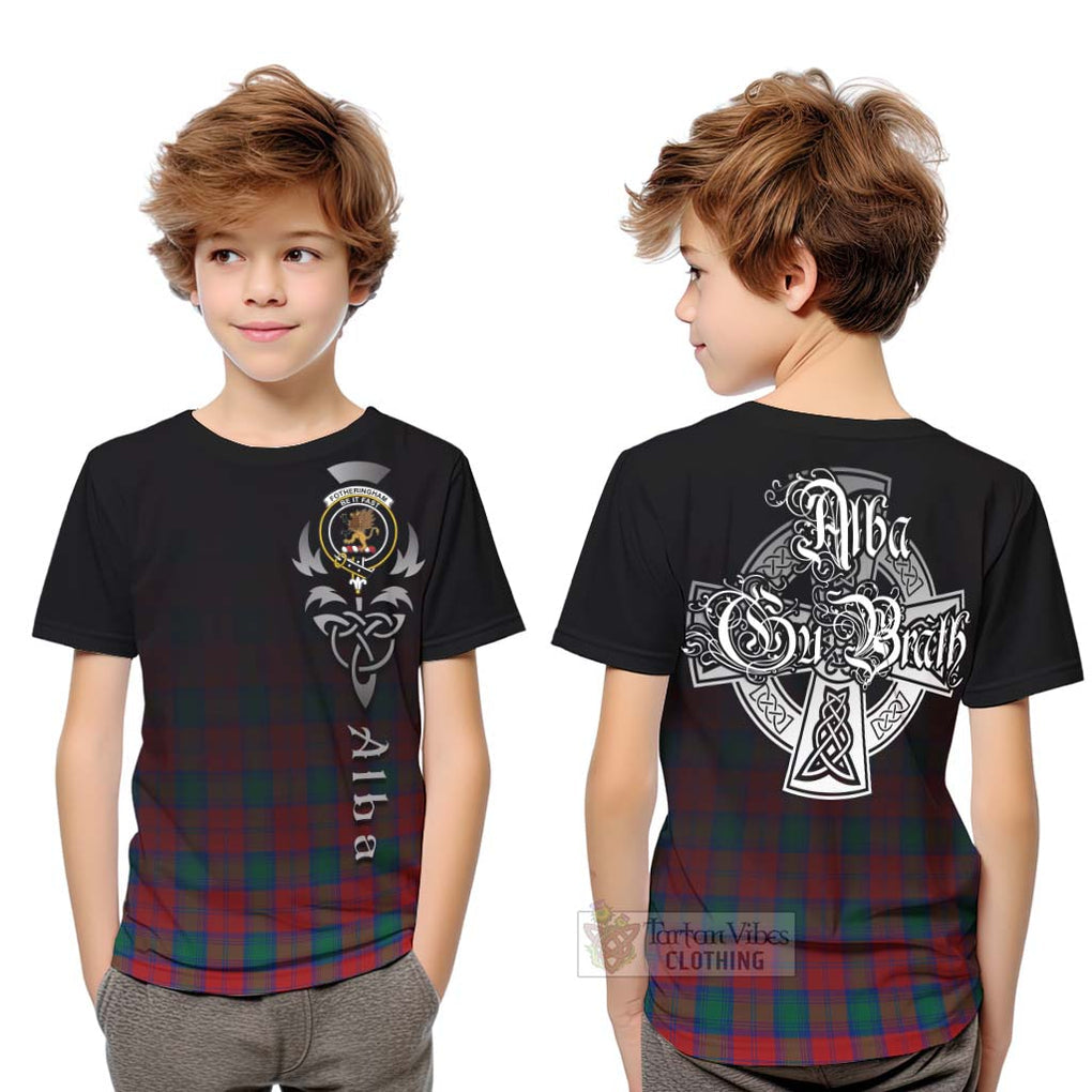 Tartan Vibes Clothing Fotheringham (Fotheringhame) Tartan Kid T-Shirt Featuring Alba Gu Brath Family Crest Celtic Inspired