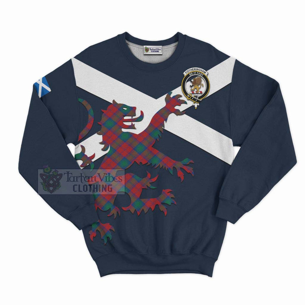 Tartan Vibes Clothing Fotheringham (Fotheringhame) Tartan Lion Rampant Sweatshirt – Proudly Display Your Heritage with Alba Gu Brath and Clan Name