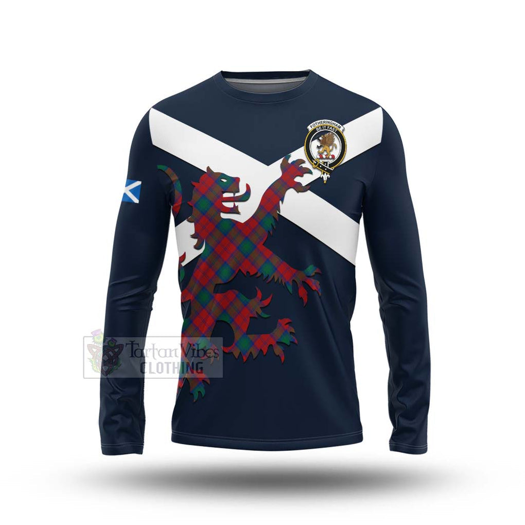 Tartan Vibes Clothing Fotheringham (Fotheringhame) Tartan Lion Rampant Long Sleeve T-Shirt – Proudly Display Your Heritage with Alba Gu Brath and Clan Name