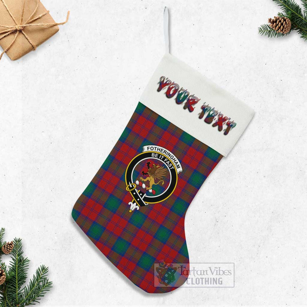 Tartan Vibes Clothing Fotheringham (Fotheringhame) Tartan Family Crest Christmas Stocking with Personalized Text