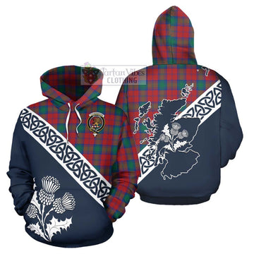 Fotheringham (Fotheringhame) Tartan Hoodie Featuring Thistle and Scotland Map