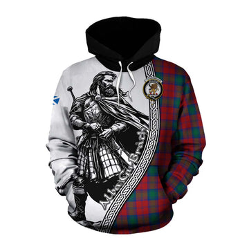 Fotheringham (Fotheringhame) Tartan Clan Crest Cotton Hoodie with Highlander Warrior Celtic Style