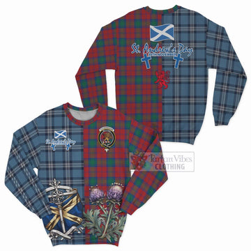 Fotheringham (Fotheringhame) Tartan Sweatshirt Happy St. Andrew's Day Half Tartan Style