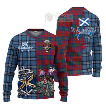 Fotheringham (Fotheringhame) Tartan Knitted Sweater Happy St. Andrew's Day Half Tartan Style