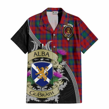 Fotheringham (Fotheringhame) Tartan Family Crest Hawaiian Shirt Lion Rampant Royal Thistle Shield Celtic Inspired Kid - Tartan Vibes Clothing